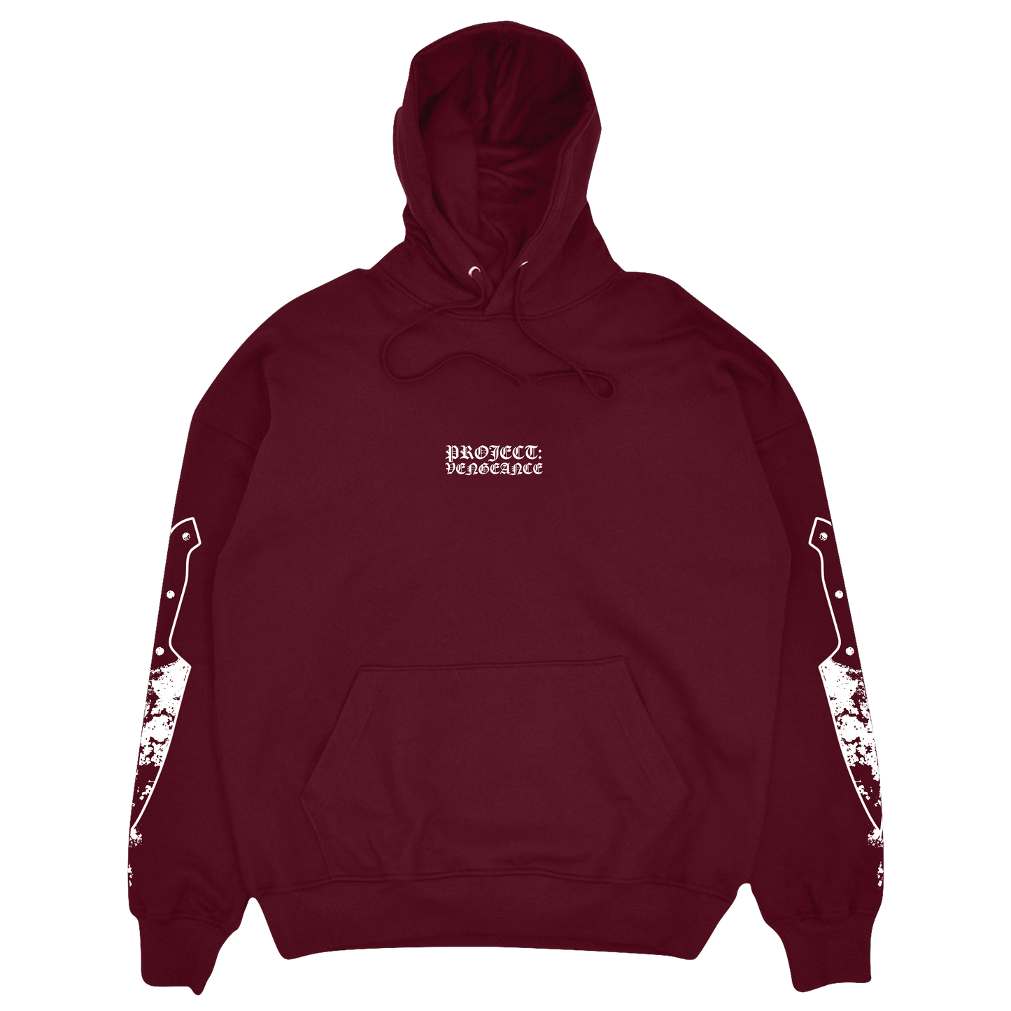 EMBROIDERED VENGEANCE HOODIE (BURGUNDY) *PRE-ORDER*