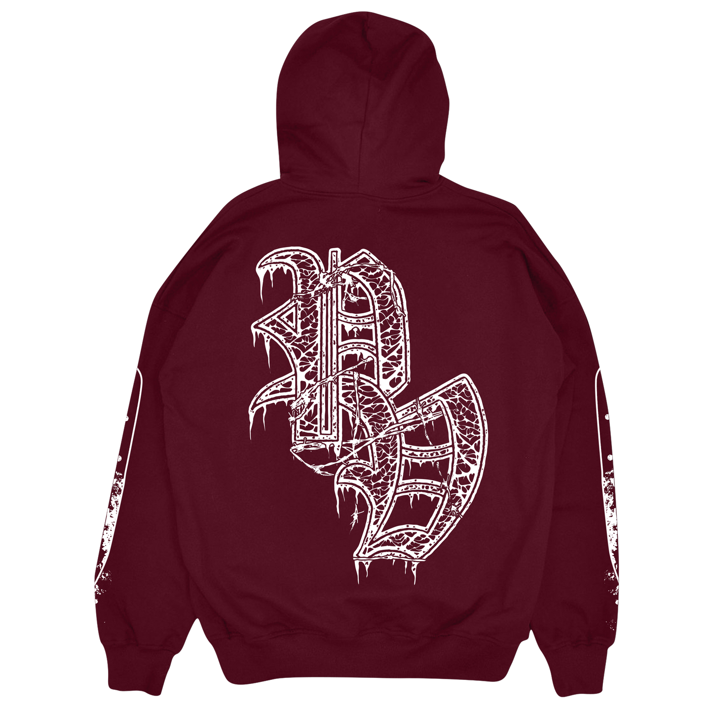 EMBROIDERED VENGEANCE HOODIE (BURGUNDY) *PRE-ORDER*