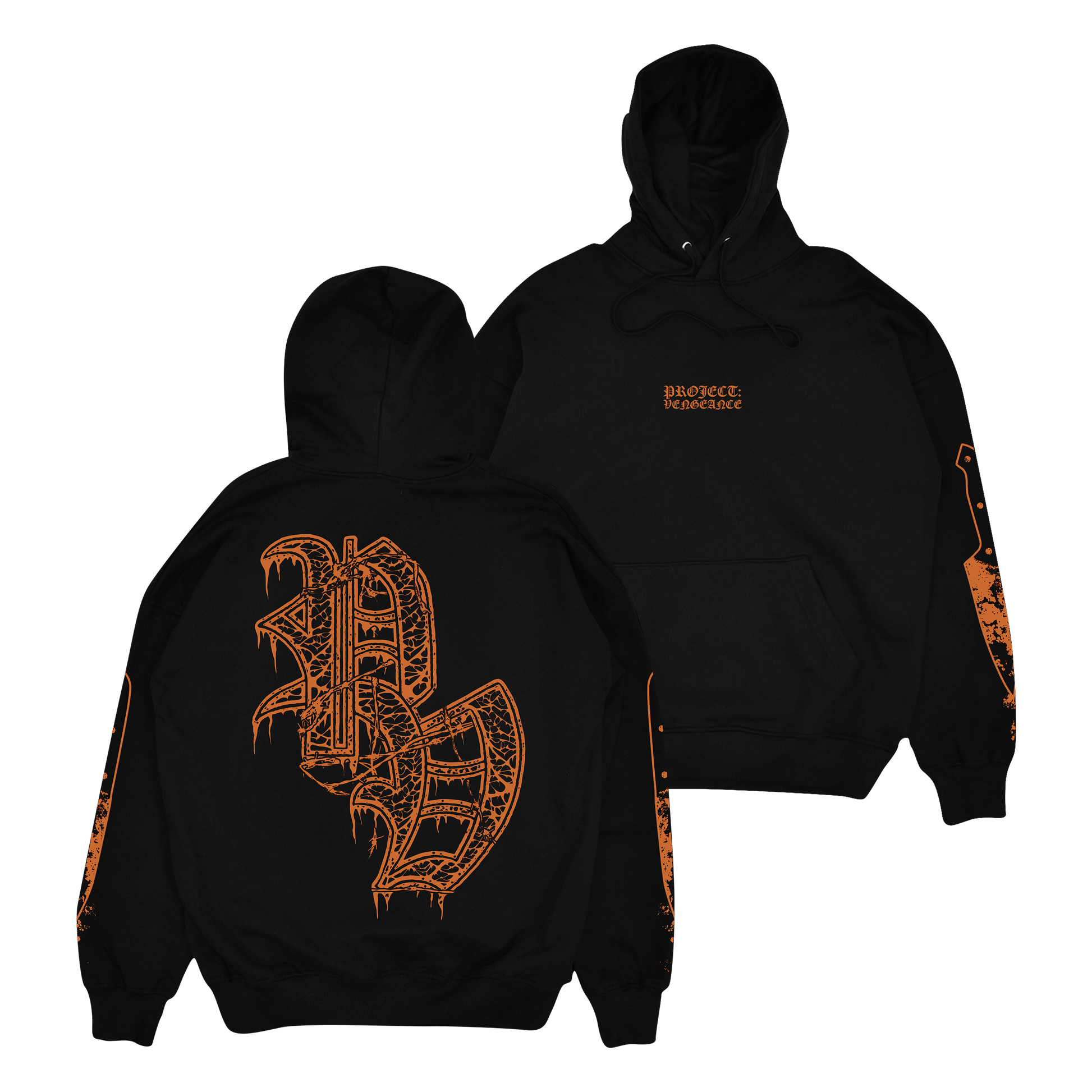 EMBROIDERED VENGEANCE HOODIE (BLACK) *PRE-ORDER*